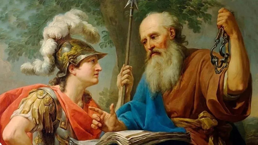 苏格拉底教导阿尔西比亚德 (巴恰雷利，1776) Alcibiades Being Taught, painting by Socrates , Marcello Bacciarelli,1776.jpeg